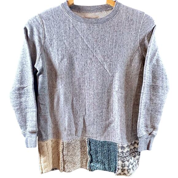 GO TO HOLLYWOOD Boxy Lagenlook Crochet Patchwork Casual Comfort Sweater MED - Picture 1 of 9